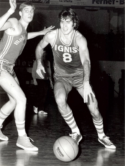 Marino Zanatta in maglia Ignis marcato da Giorgio Papetti